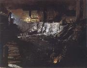 George Bellows Excavation at Night Sweden oil painting artist